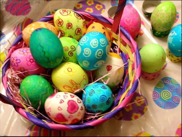 как красиво покрасить яйца на праздник Пасха