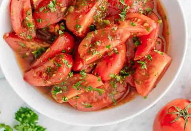 Корейские помидоры с  болгарским перцем