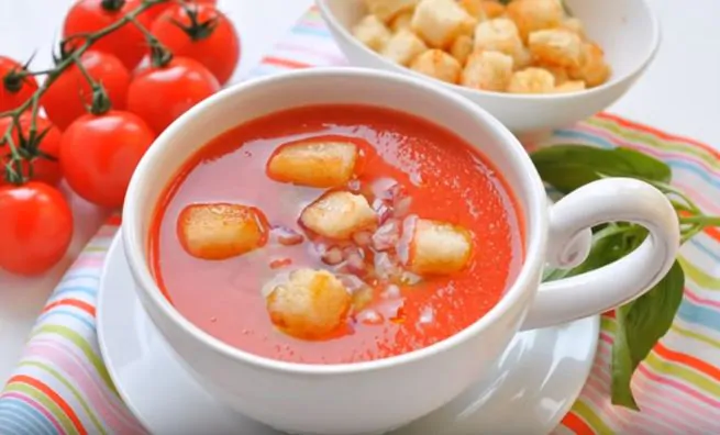 суп из помидоров с рисом